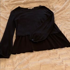 Loft peplum pleated sweater